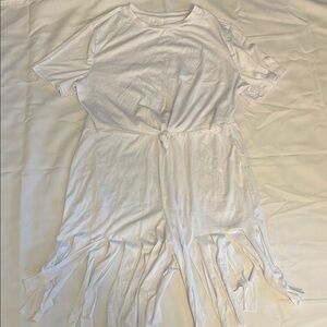 Two Piece Crop Top and Shorts Set White Women XL NWOT